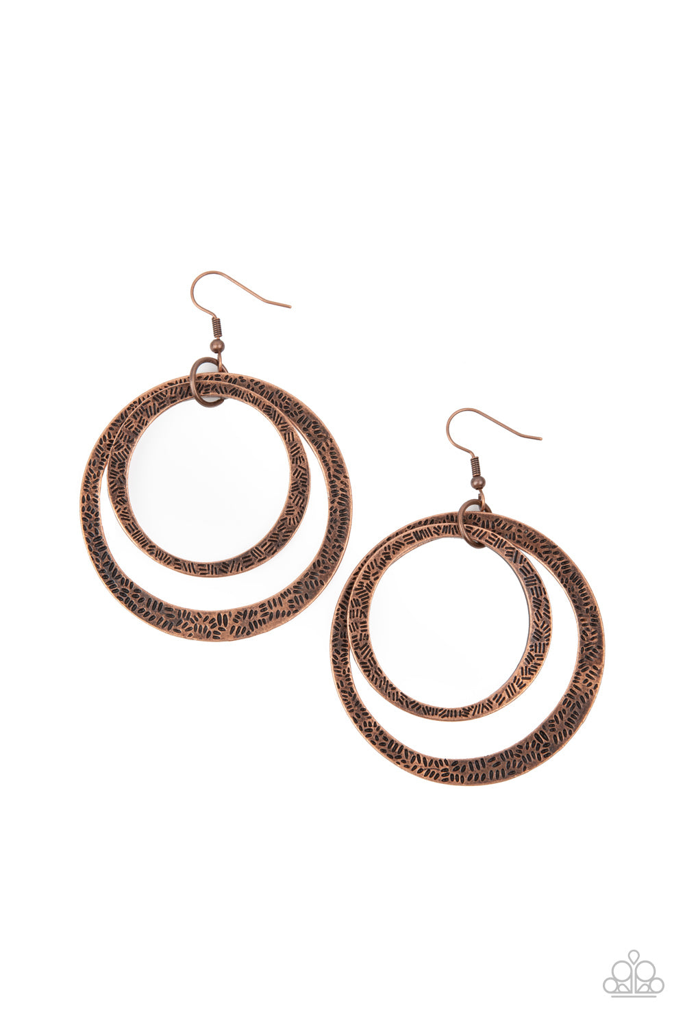 Rounded Out Paparazzi Accessories Earrings Copper