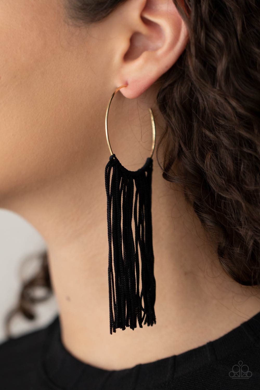 Flauntable Fringe Paparazzi Accessories Hoop Earrings Gold