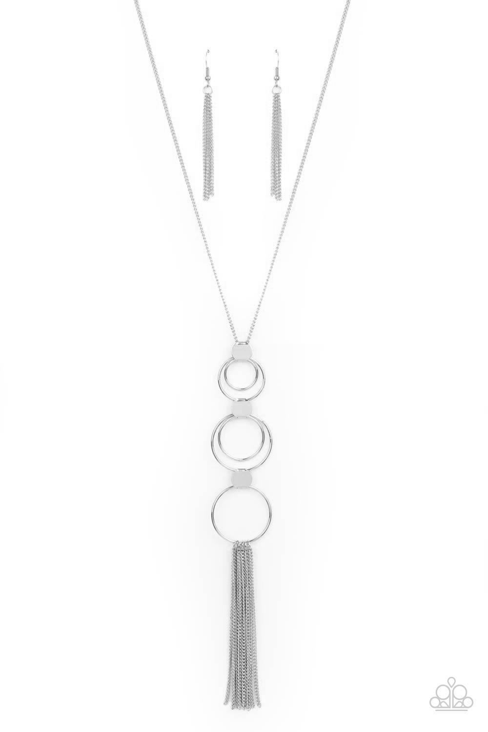 Join The Circle Paparazzi Accessories Necklace with Earrings - Silver