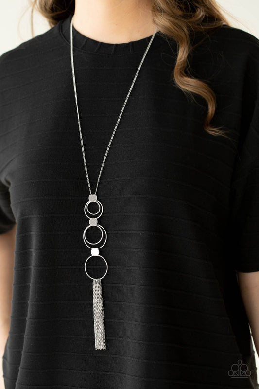 Join The Circle Paparazzi Accessories Necklace with Earrings - Silver