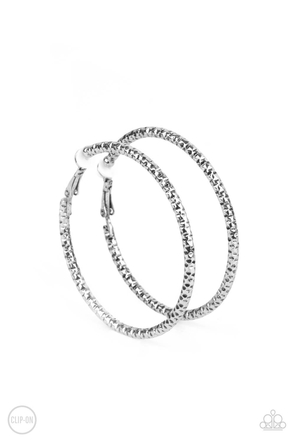 Subtly Sassy Paparazzi Accessories Necklace with Clip On Hoops Silver