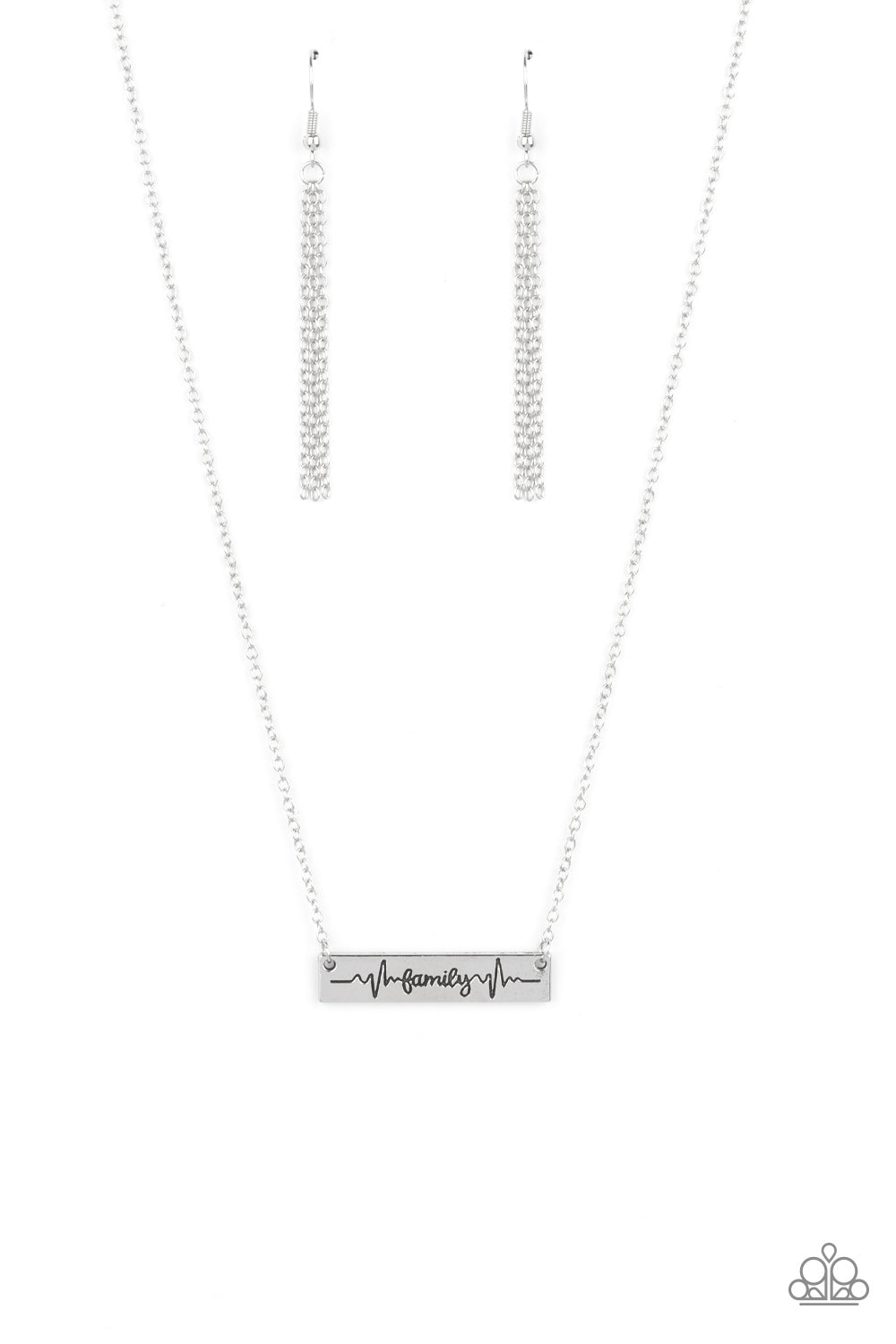 Living The Mom Life Paparazzi Accessories Necklace with Earrings - Silver