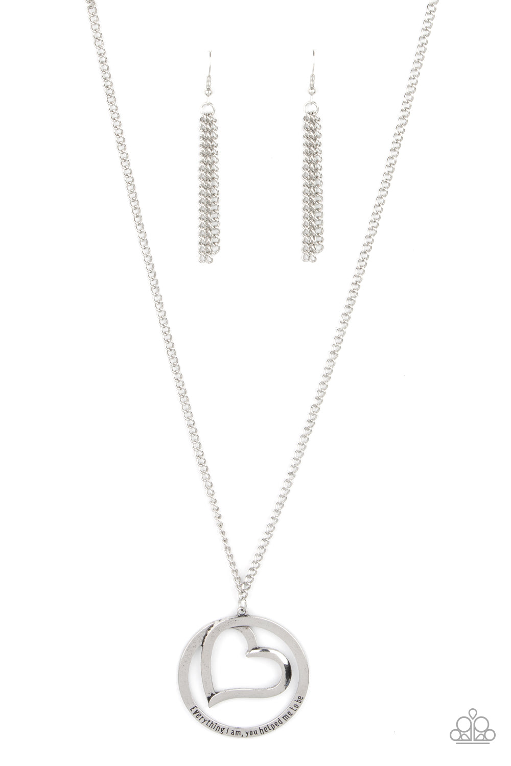Positively Perfect Paparazzi Accessories Necklace with Earrings - Silver