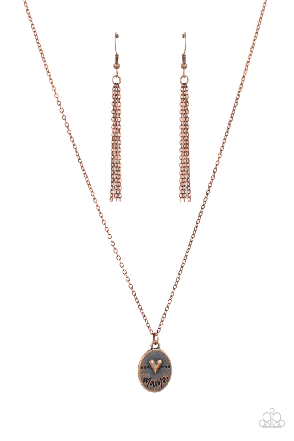 They Call Me Mama Paparazzi Accessories Necklace with Earrings - Copper