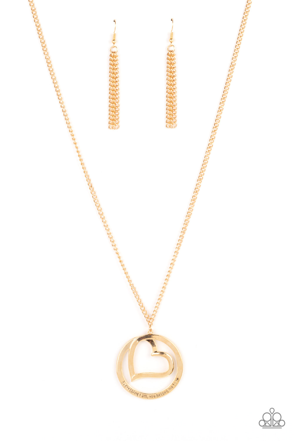 Positively Perfect Paparazzi Accessories Necklace with Earrings - Gold