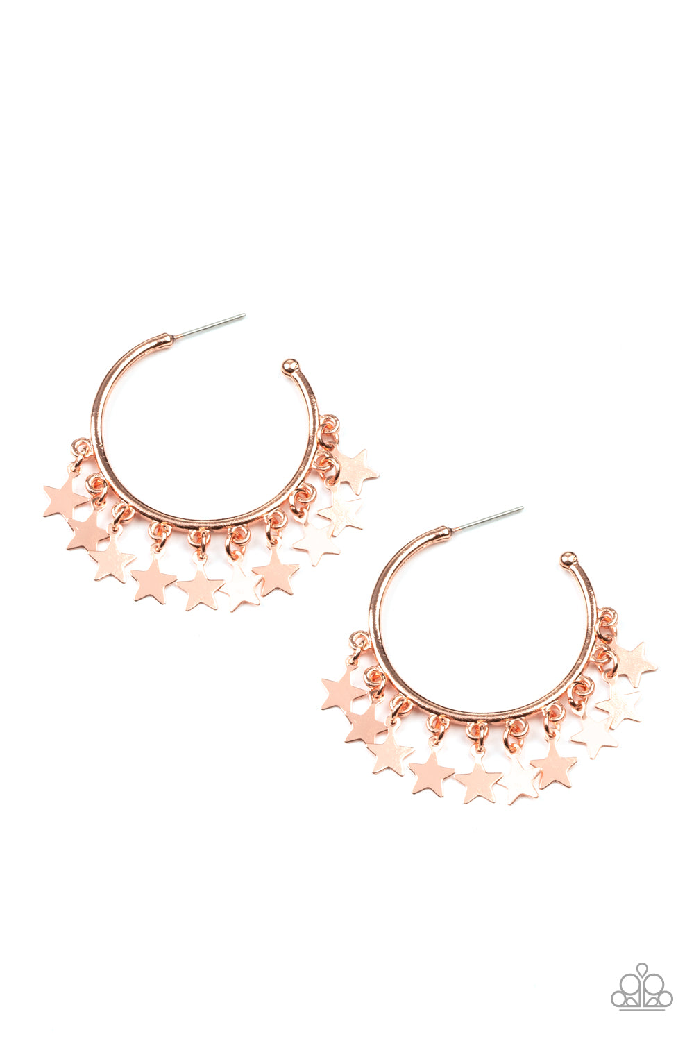 Happy Independence Day Paparazzi Accessories Hoop Earrings -Copper