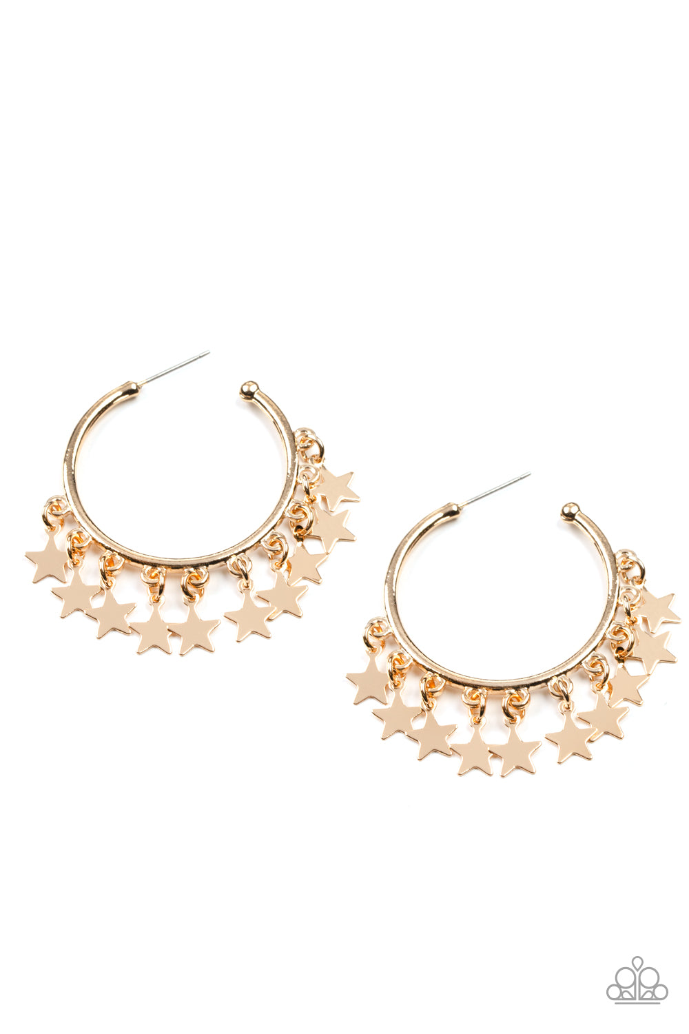 Happy Independence Day Paparazzi Accessories Hoop Earrings - Gold