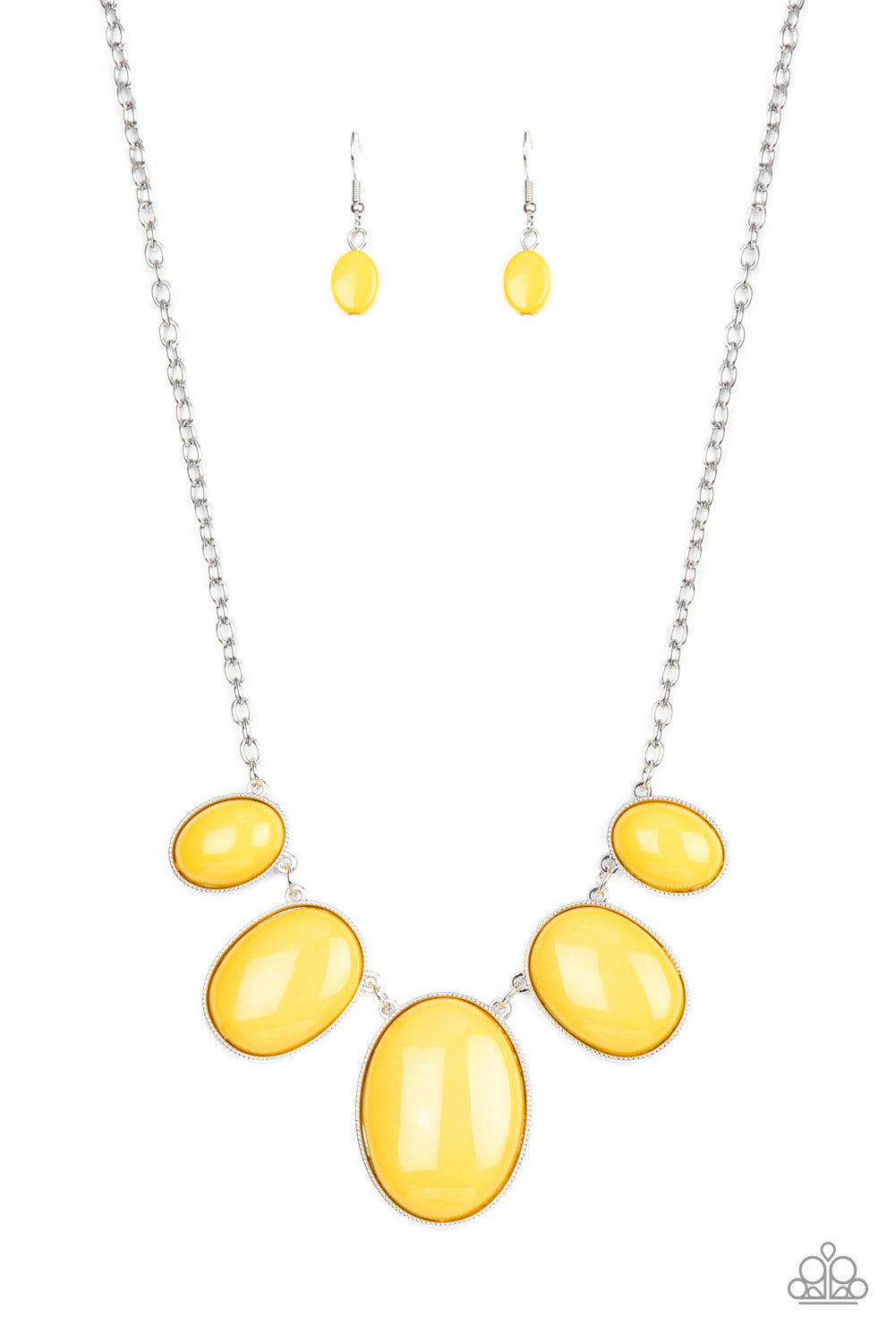 Vivacious Vanity Paparazzi Accessories Necklace with Earrings Yellow