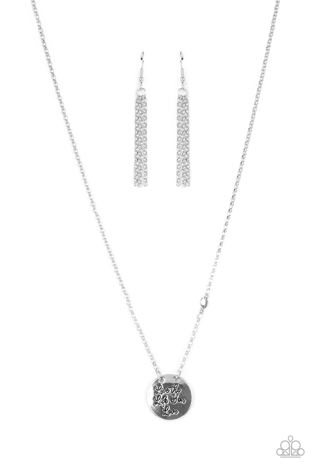 Live The Life You Love Paparazzi Accessories Necklace with Earrings Silver