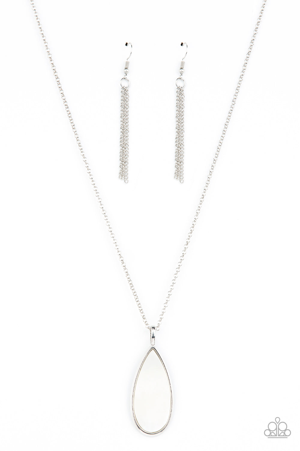 Yacht Ready Paparazzi Accessories Necklace with Earrings White