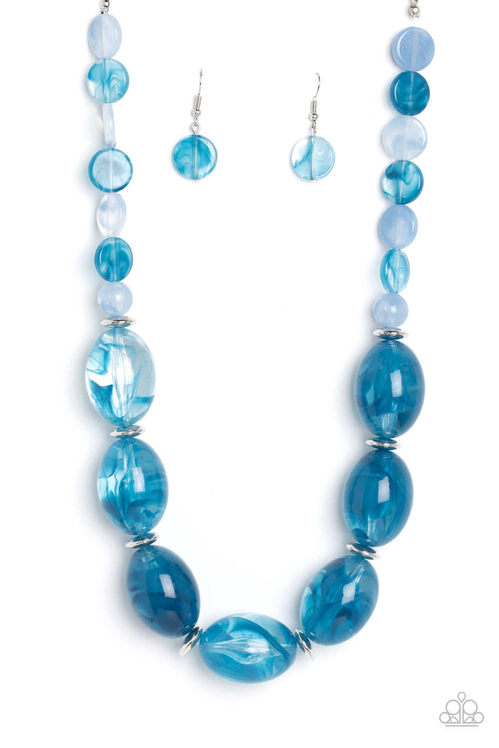 Belle of the Beach Paparazzi Accessories Necklace with Earrings Blue