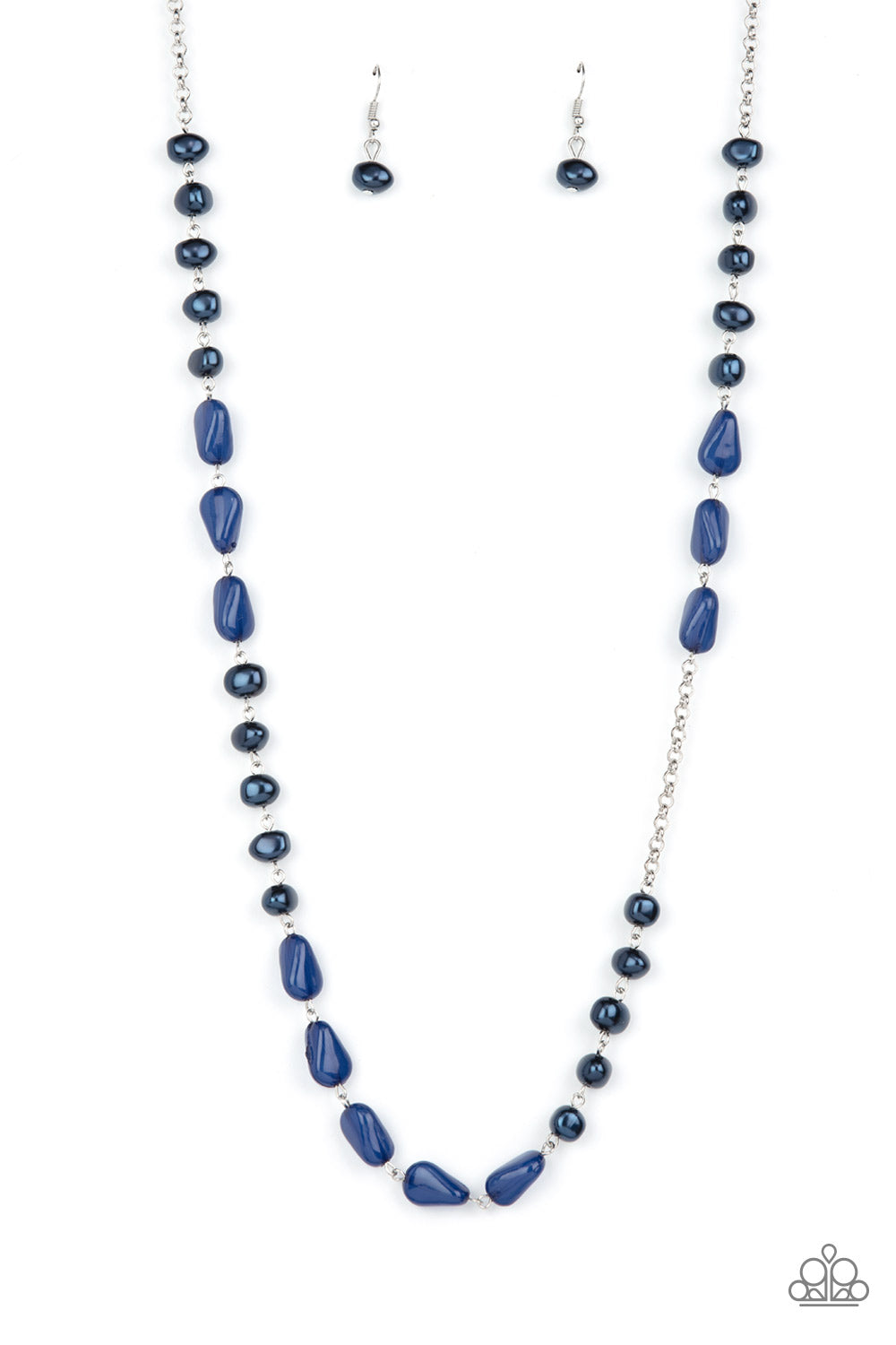 Shoreline Shimmer Paparazzi Accessories Necklace with Earrings Blue