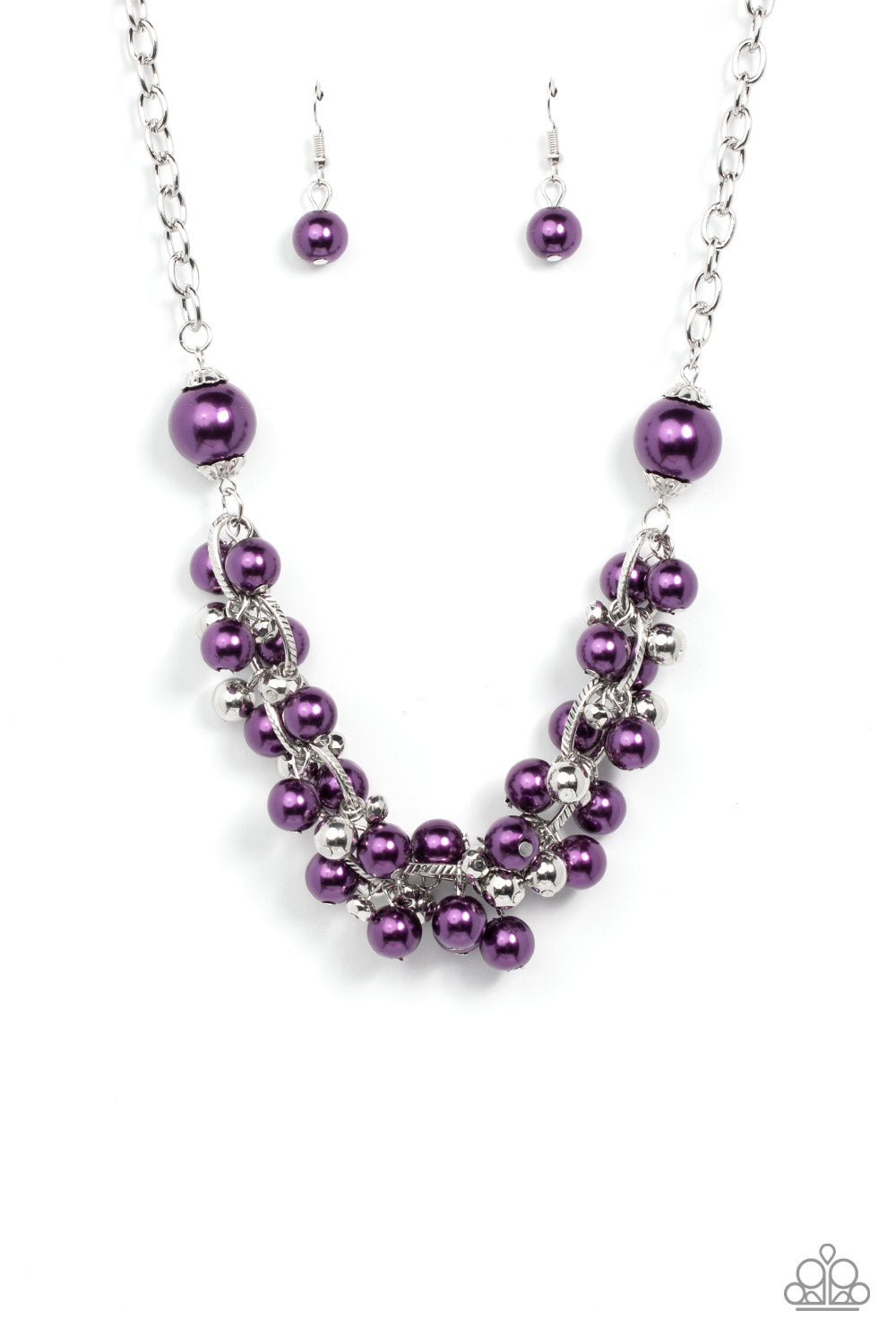 Party Crasher Paparazzi Accessories Necklace with Earrings Purple