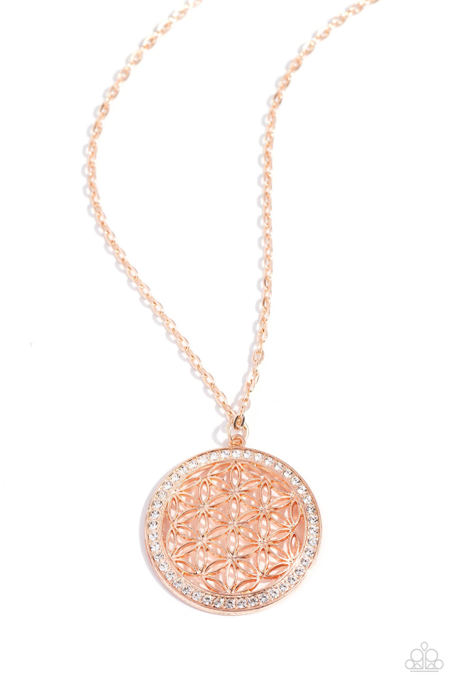 Tearoom Twinkle Paparazzi Accessories Necklace with Earrings Rose Gold