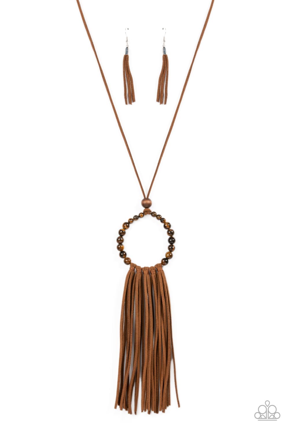 Namaste Mama Paparazzi Accessories Necklace with Earrings - Brown