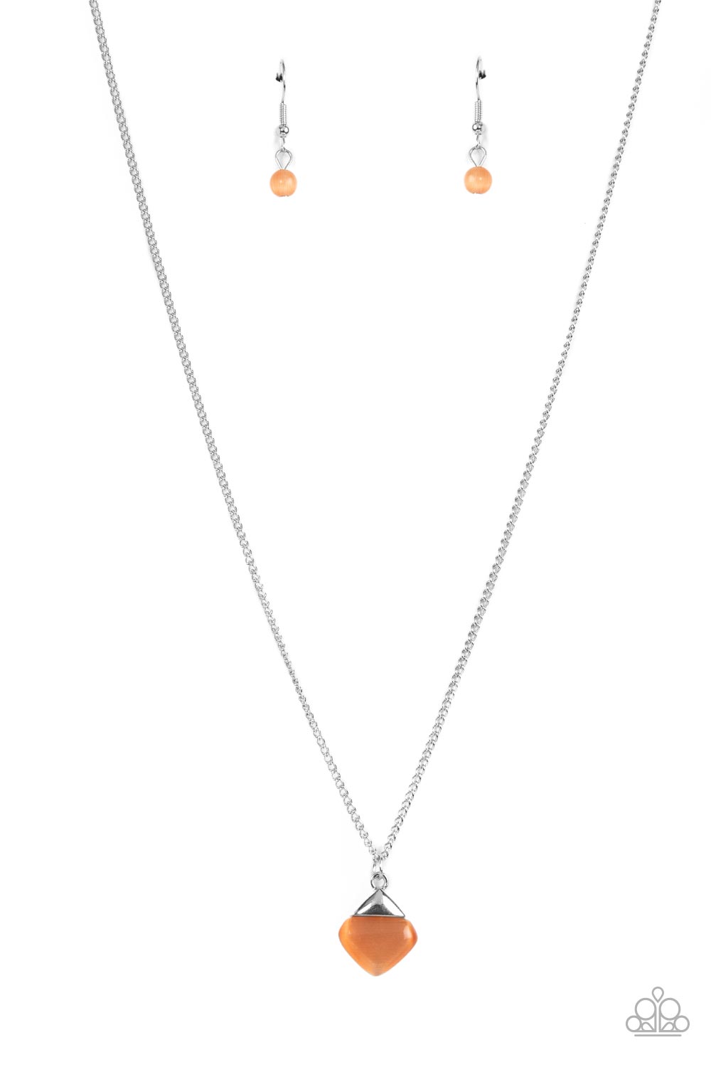 Gracefully Gemstone Paparazzi Accessories Necklace with Earrings Orange