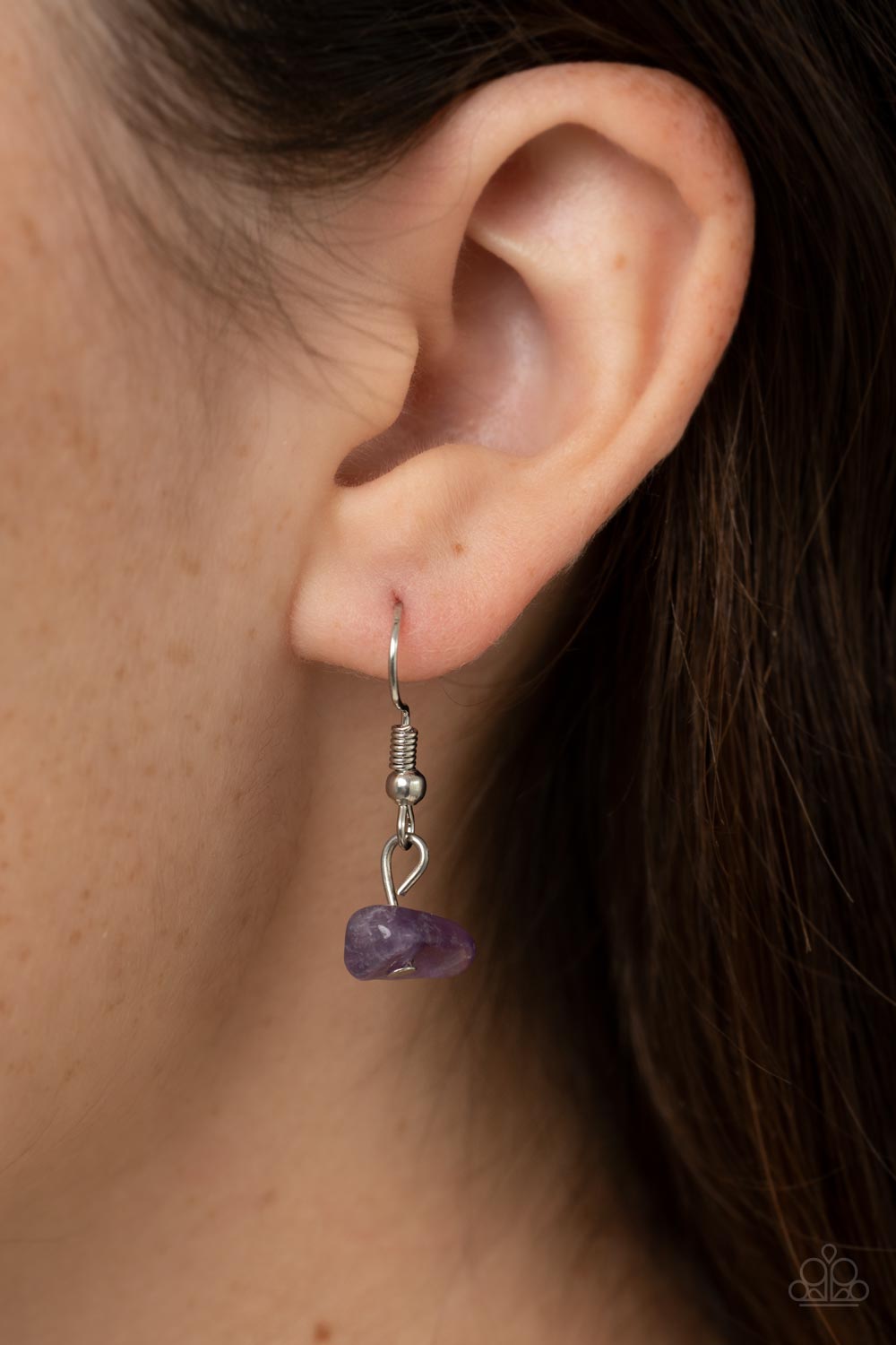 Gemstone Guru Paparazzi Accessories Necklace with Earrings Purple