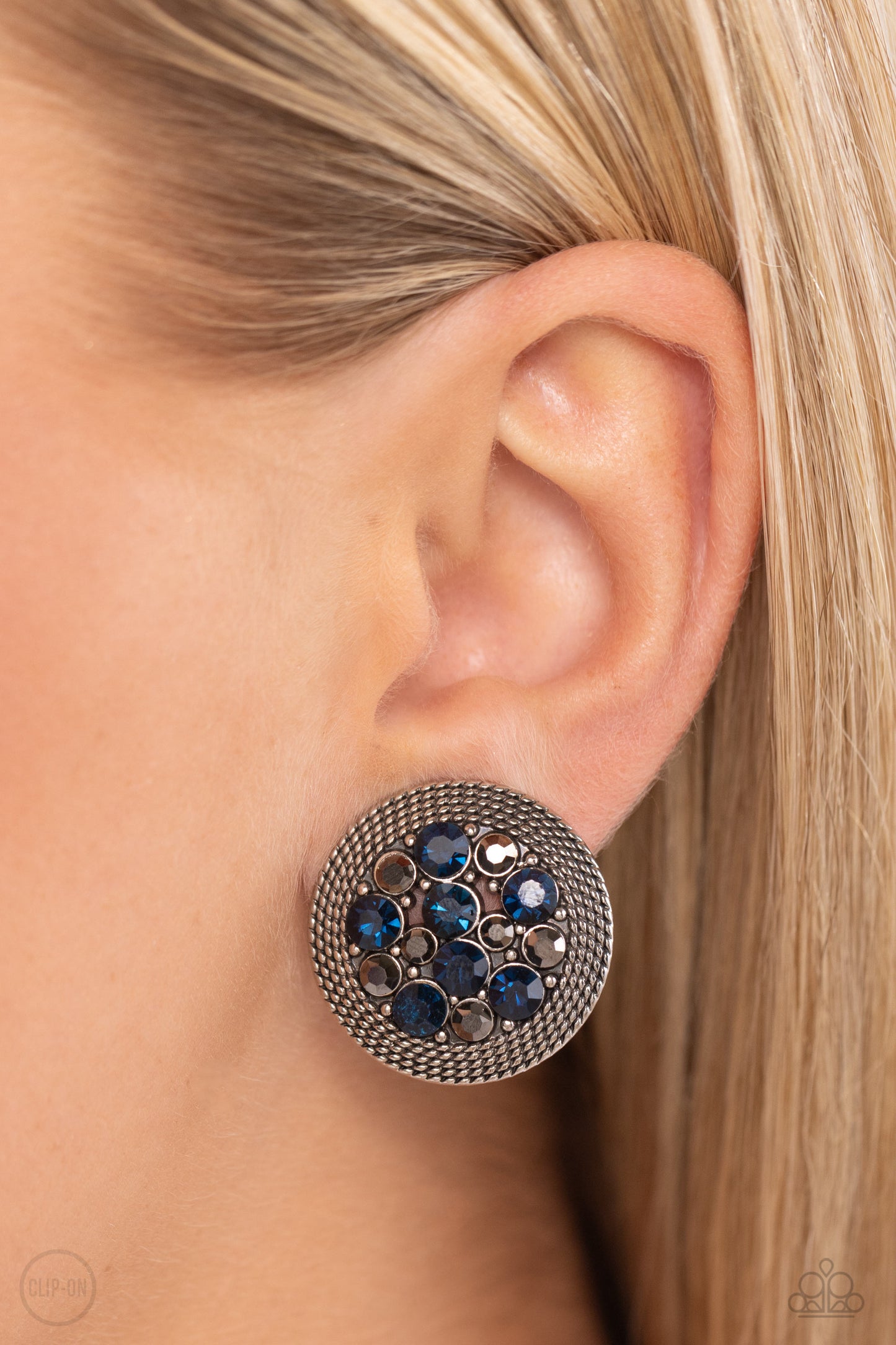 Stellar Status Paparazzi Accessories Clip on Earrings Blue