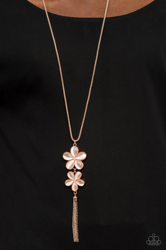 Perennial Powerhouse Paparazzi Necklace with Earrings Rose Gold