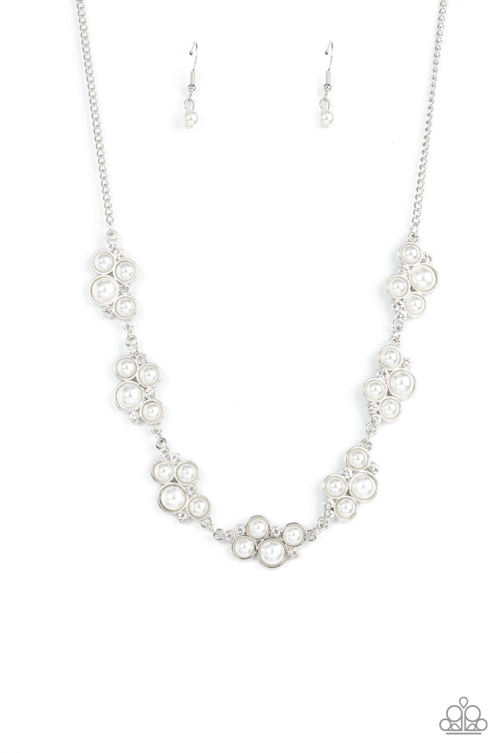 GRACE to the Top Paparazzi Accessories Necklace with Earrings  White