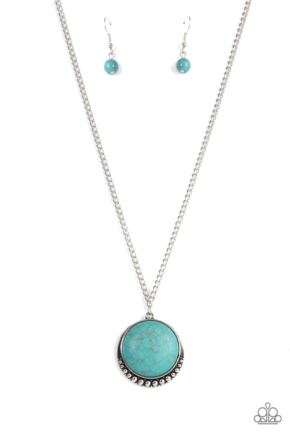 Mojave Moon Paparazzi Accessories Necklace with Earrings Blue