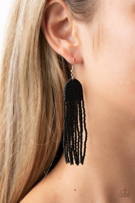 Right as RAINBOW Paparazzi Accessories Earrings Black