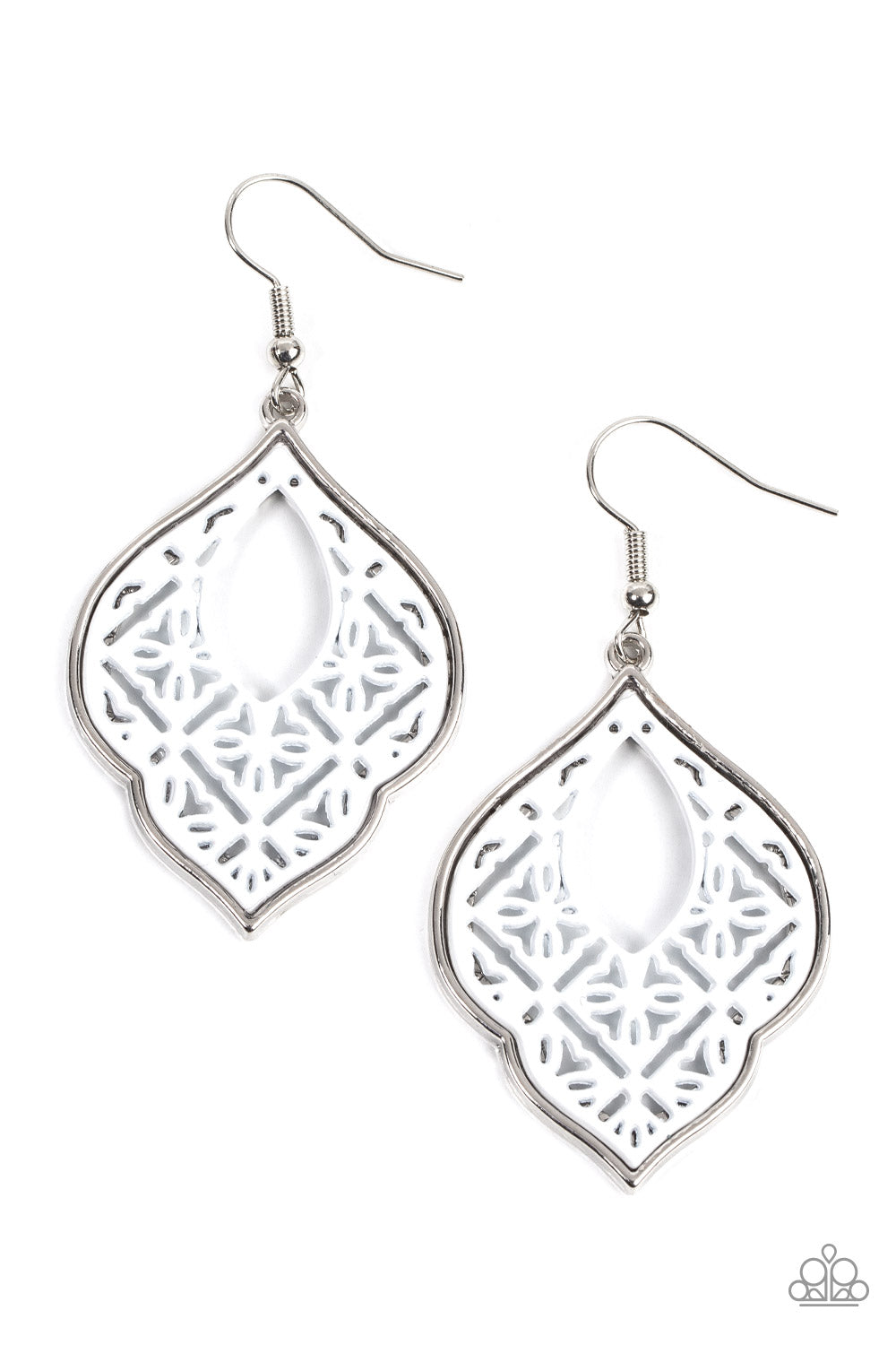 Thessaly Terrace Paparazzi Accessories Earrings - White