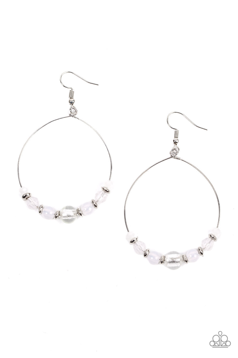 Ambient Afterglow Paparazzi Accessories Earrings White
