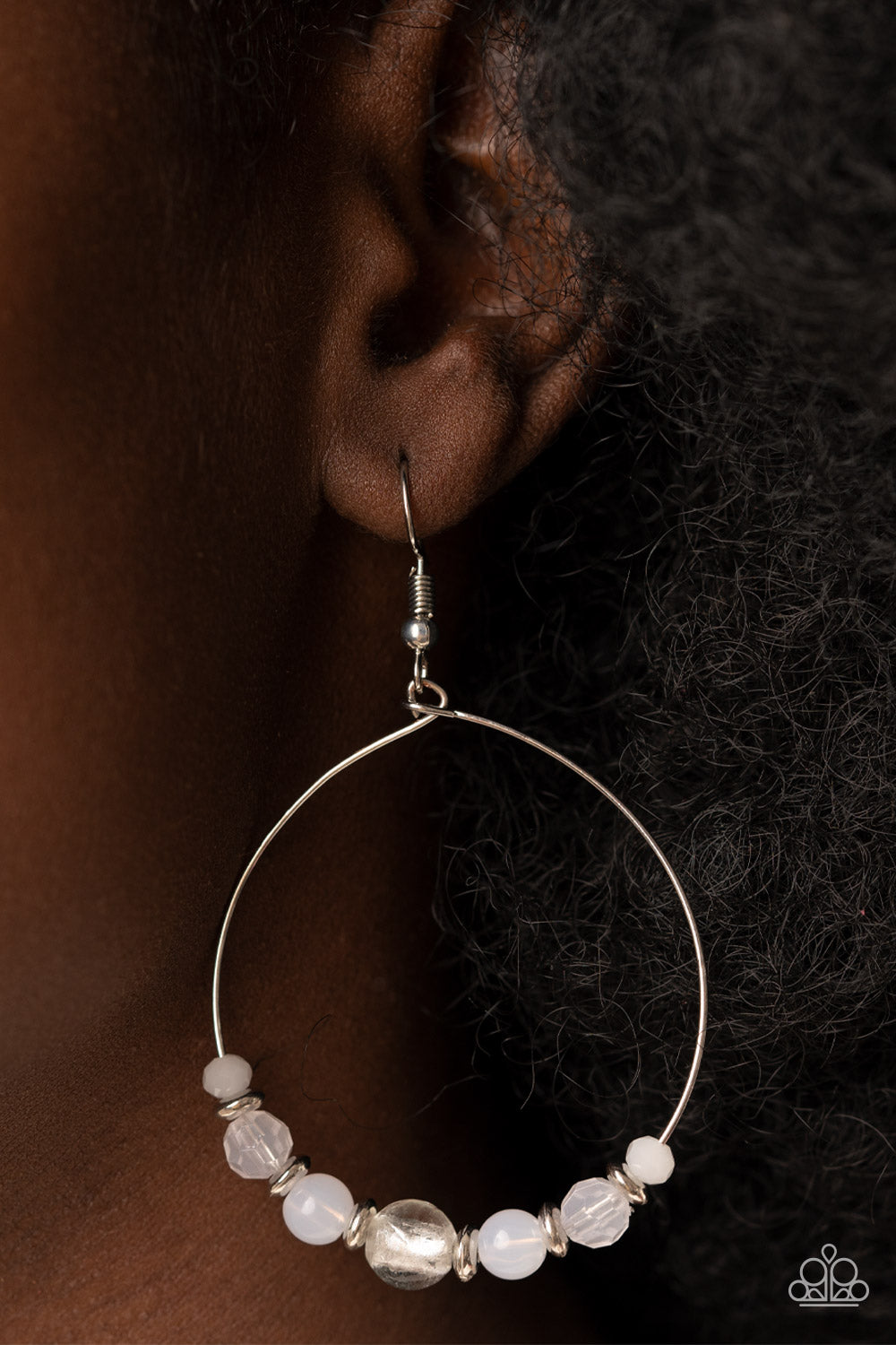 Ambient Afterglow Paparazzi Accessories Earrings White