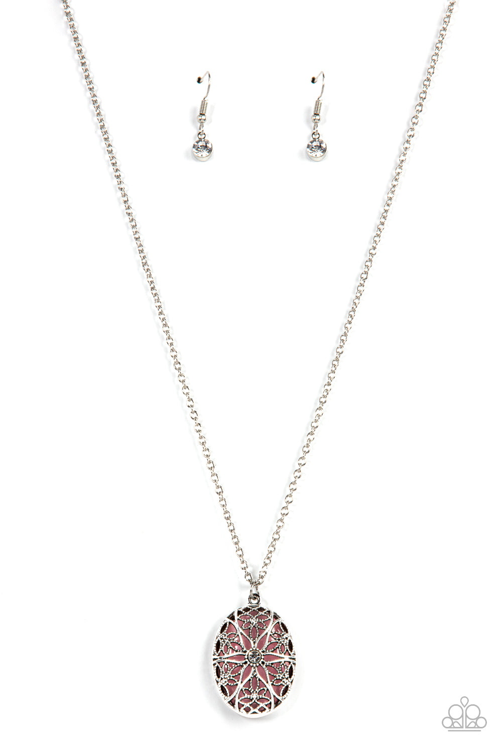 Venice Vacation Paparazzi Accessories Necklace with Earrings - Pink