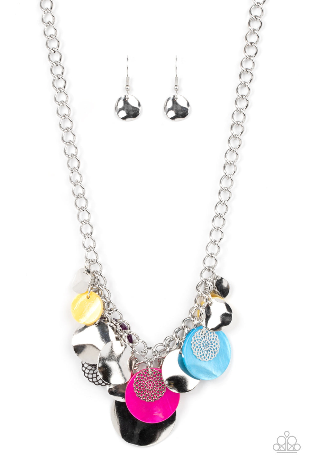 Oceanic Opera Paparazzi Accessories Necklace with Earrings Multi