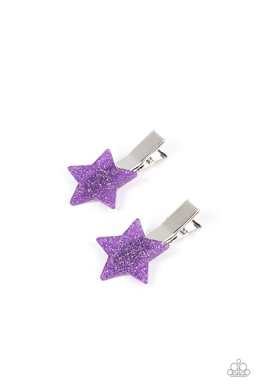 Sparkly Star Chart Paparazzi Accessories Hair Clip - Purple