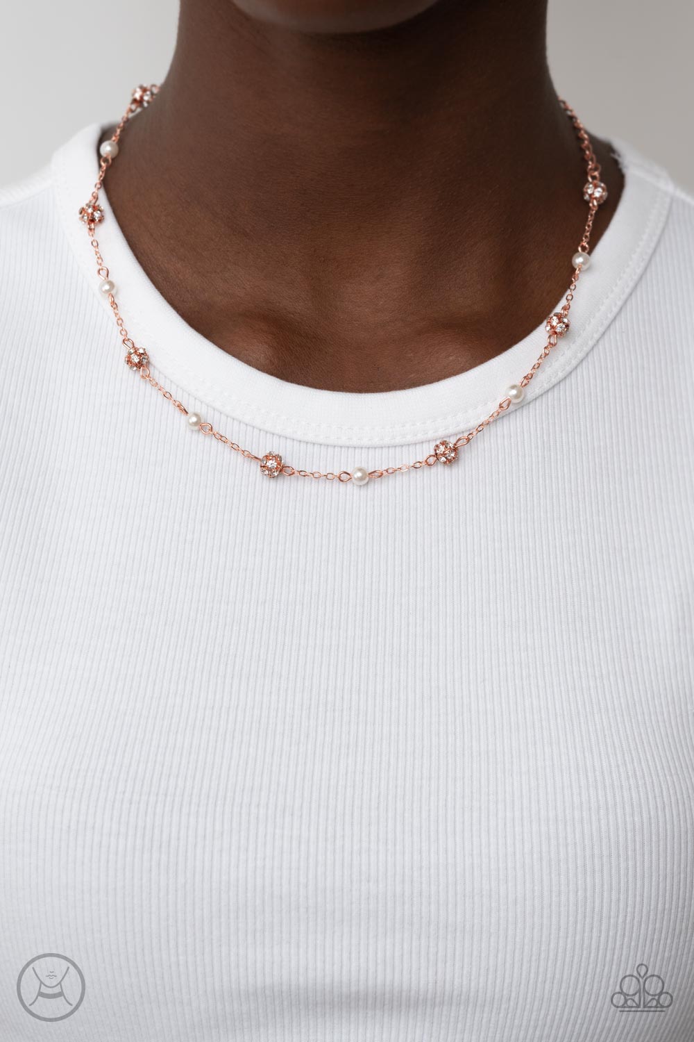 Rumored Romance Paparazzi Accessories Choker with Earrings Copper
