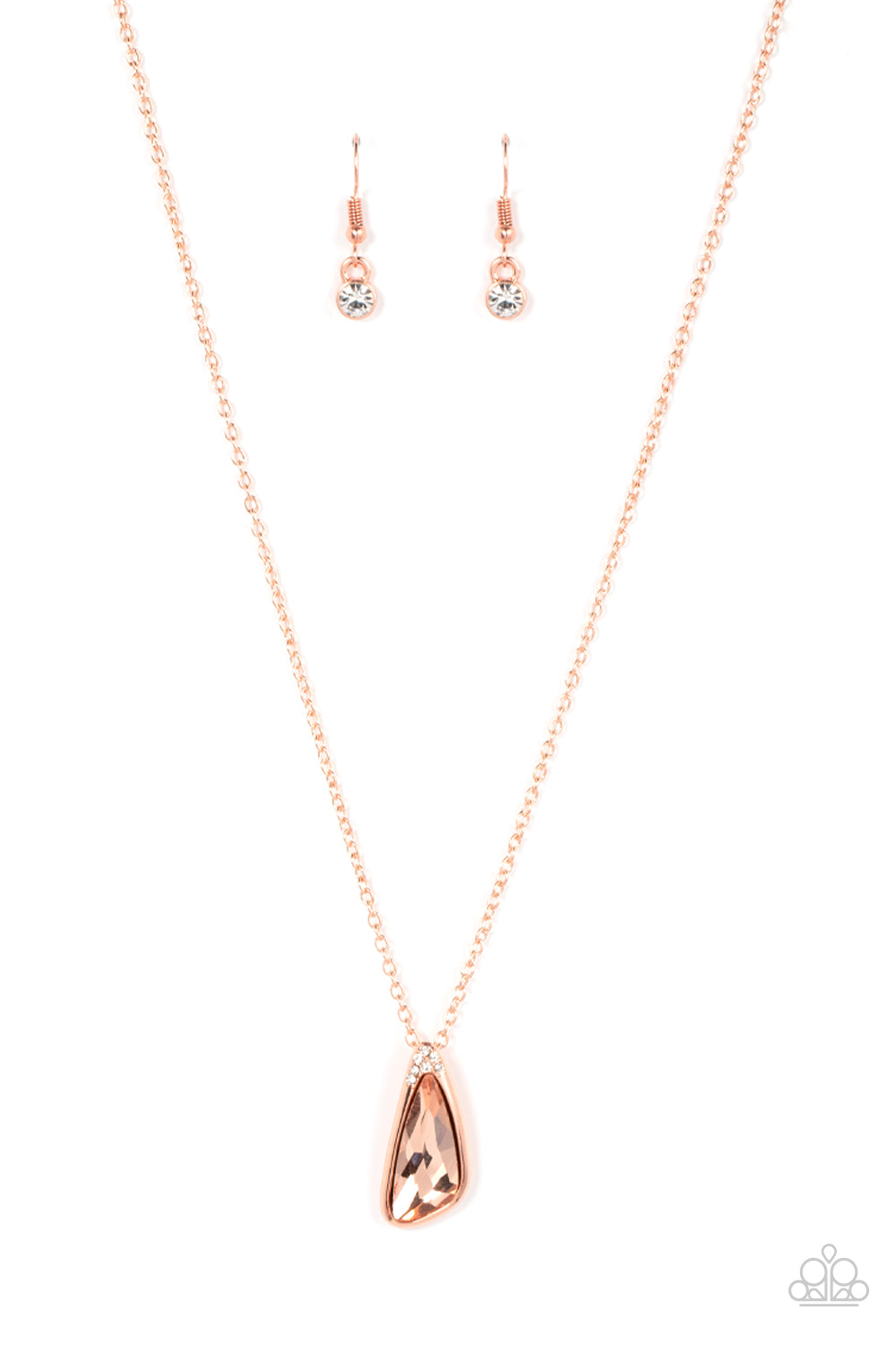 Envious Extravagance Paparazzi Accessories Necklace with Earrings Copper