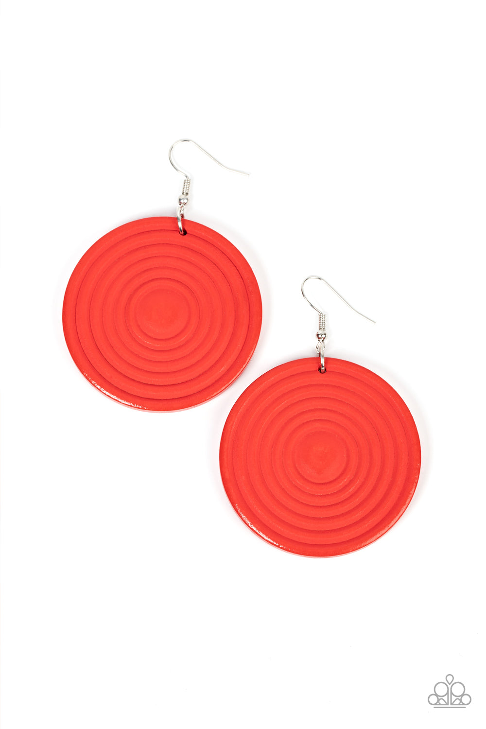 Caribbean Cymbal Paparazzi Accessories Earrings Red