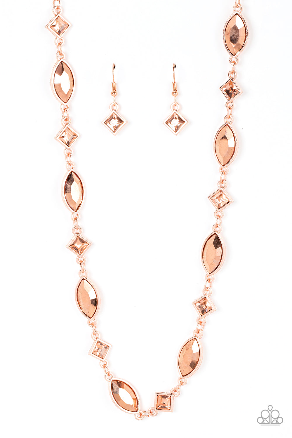 Prismatic Reinforcements Paparazzi Accessories Necklace with Earrings Copper