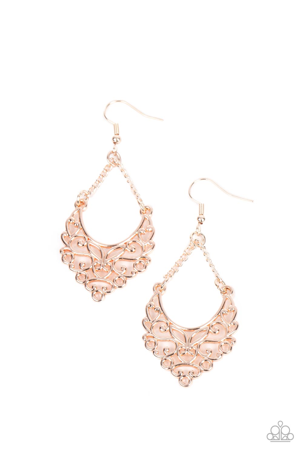 Sentimental Setting Paparazzi Accessories Earrings Rose Gold
