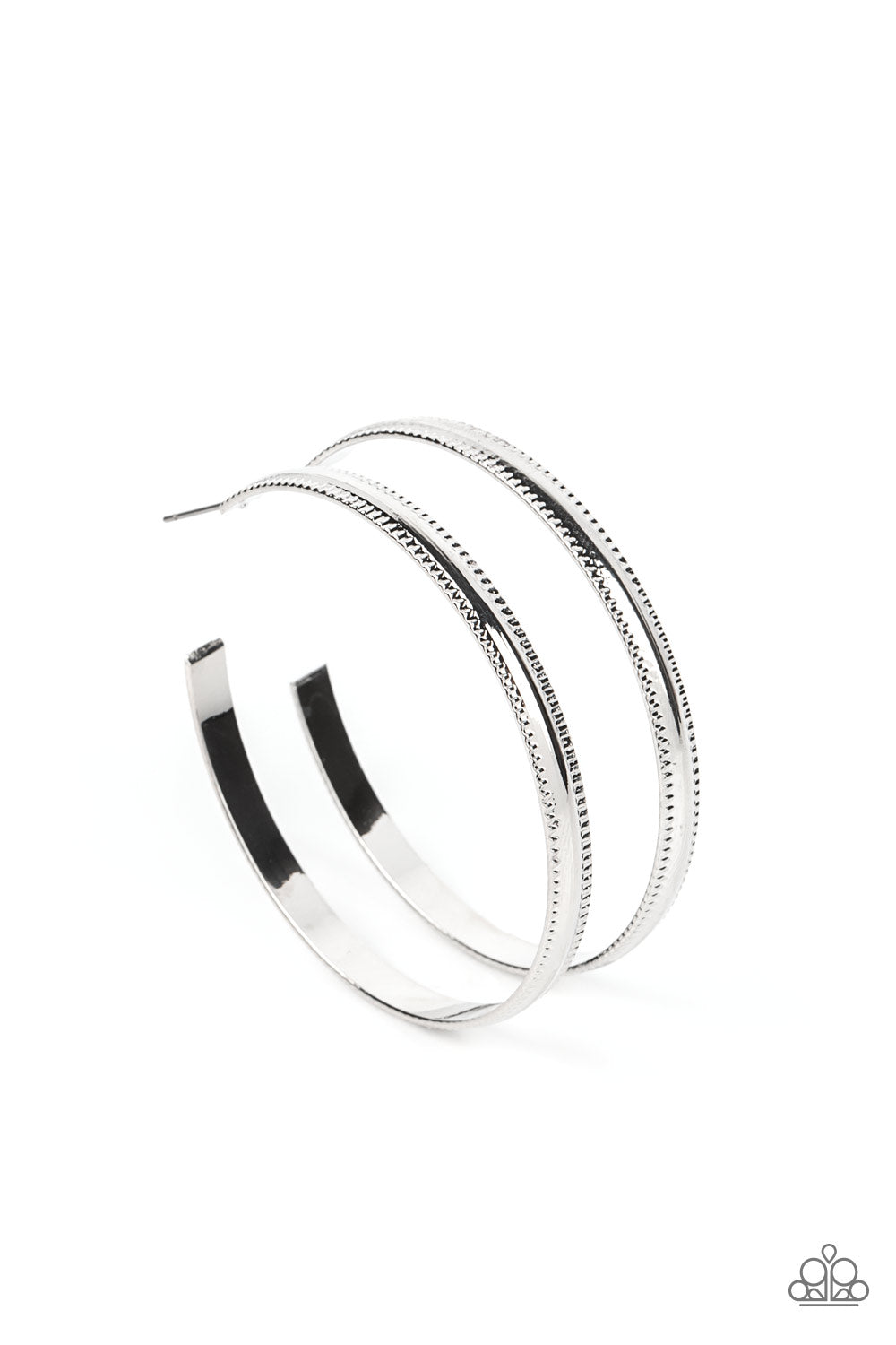 Monochromatic Magnetism Paparazzi Accessories Hoop Earrings Silver