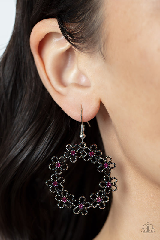 Floral Halos Paparazzi Accessories Earrings - Pink