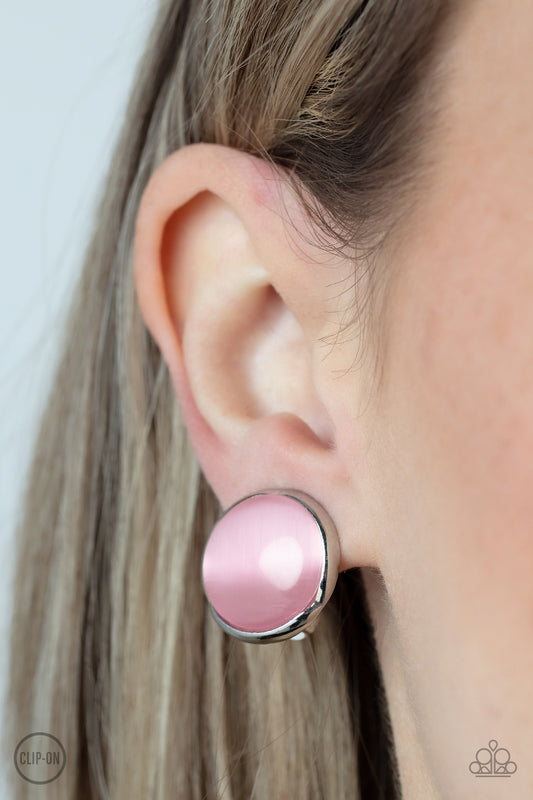 Cool Pools Paparazzi Accessories Earrings Clip On Pink