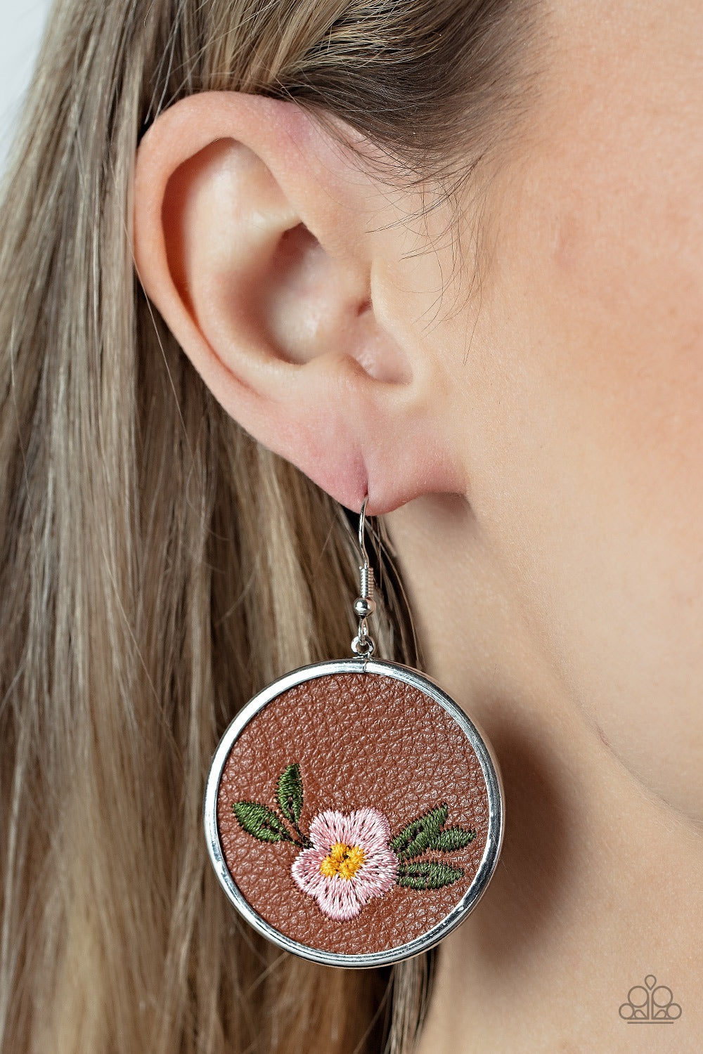 Prairie Patchwork Paparazzi Accessories Earrings Pink