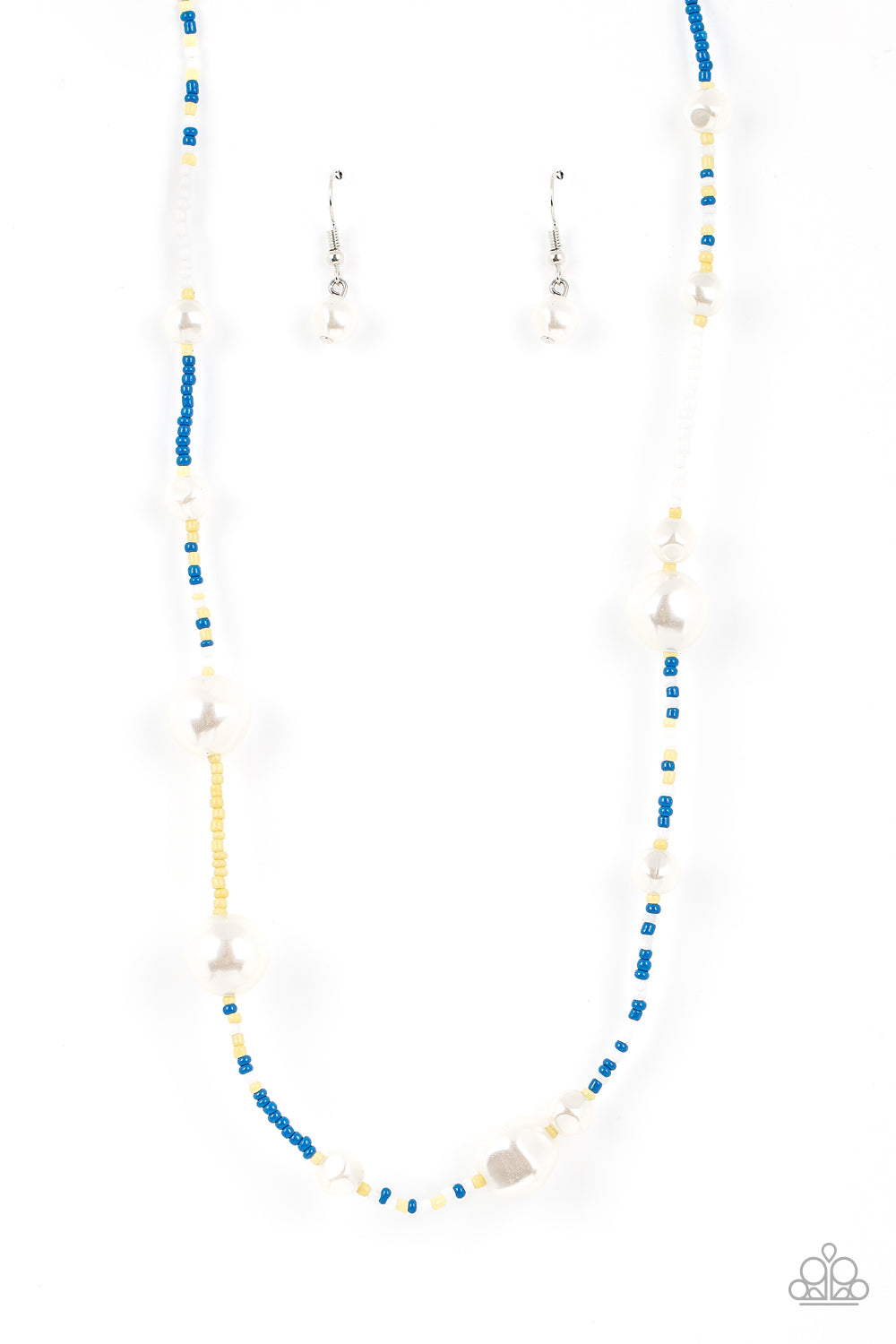 Modern Marina Paparazzi Accessories Necklace with Earrings Blue
