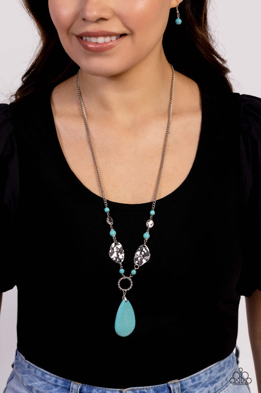 Sagebrush Sanctuary Paparazzi Accessories Necklace with Earrings Blue
