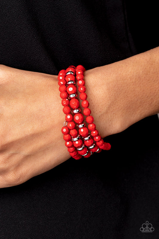 Its a Vibe Paparazzi Accessories Bracelet Red