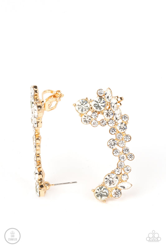 Astronomical Allure Paparazzi Accessories Earrings Ear Crawler Gold
