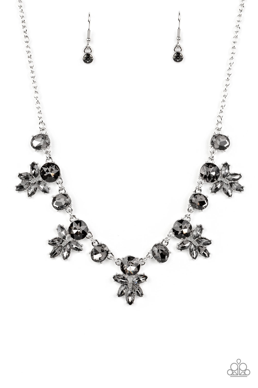 Prismatic Proposal Paparazzi Accessories Necklace with Earrings Silver
