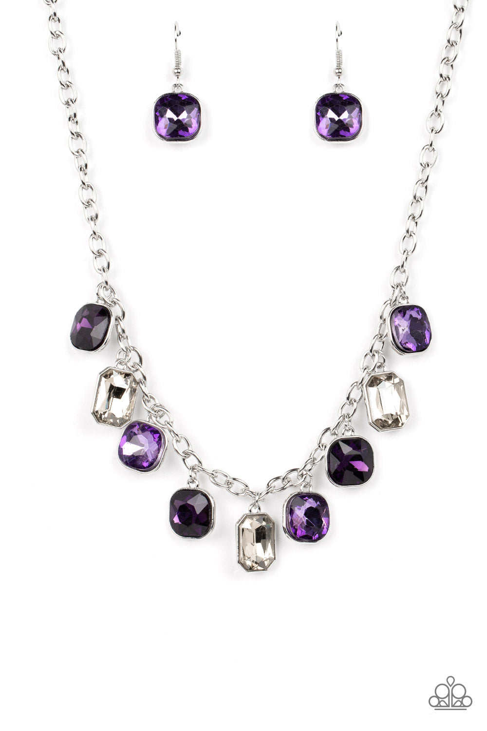 Best Decision Ever Paparazzi Accessories Necklace with Earrings - Purple