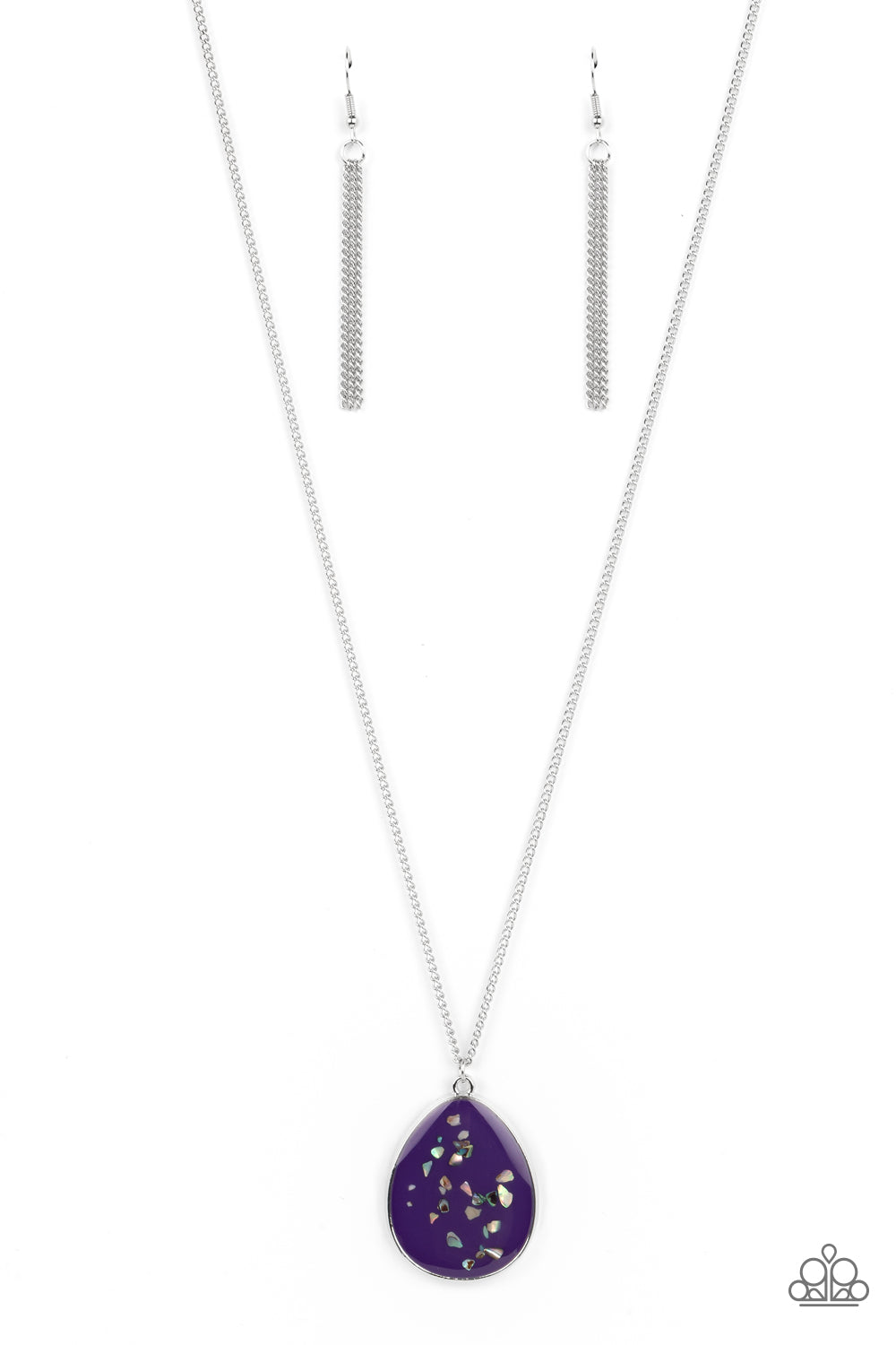 Shimmering Seafloors Paparazzi Accessories Necklace with Earrings Purple