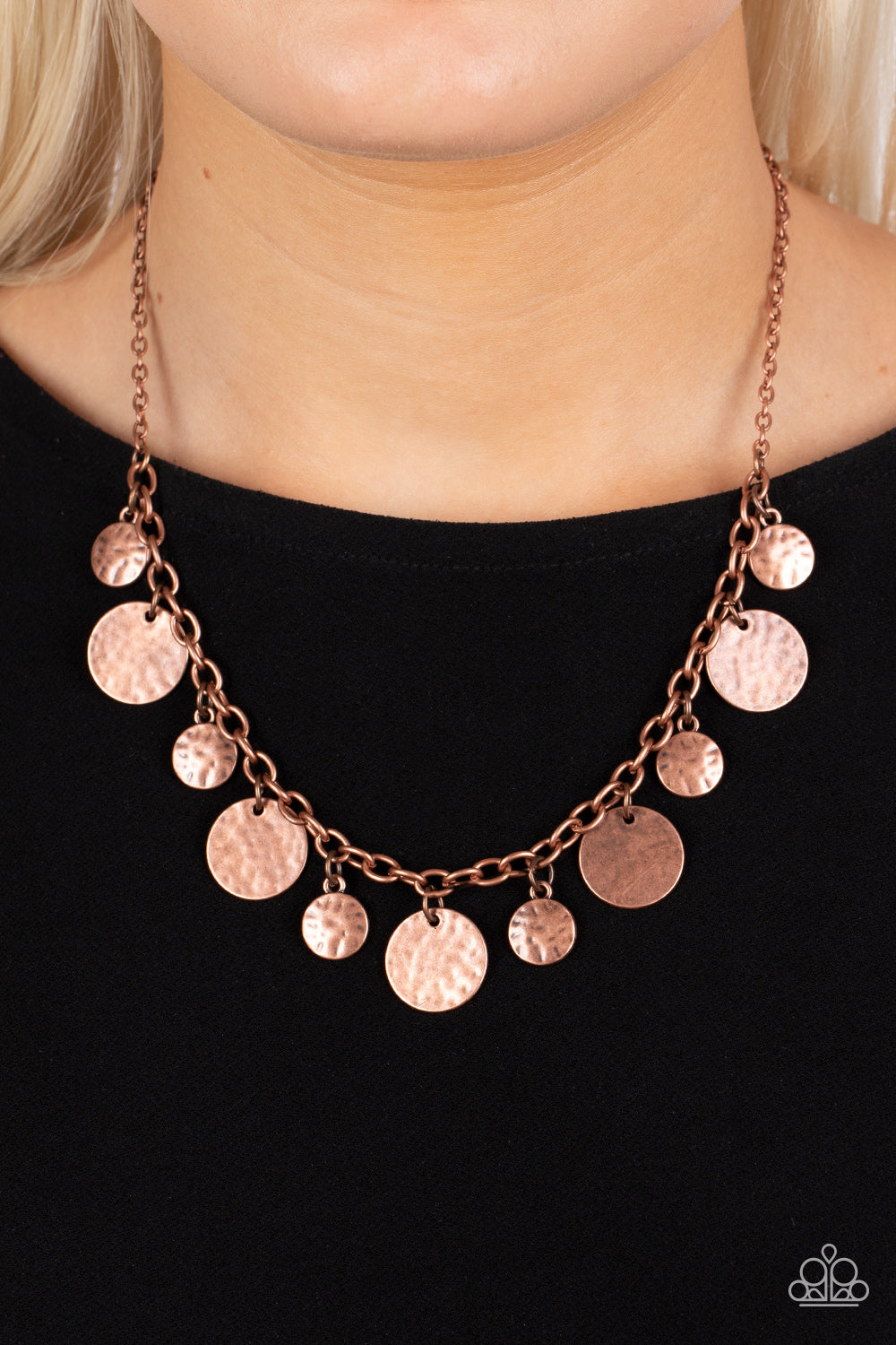 Model Medallions Paparazzi Accessories Necklace with Earrings Copper