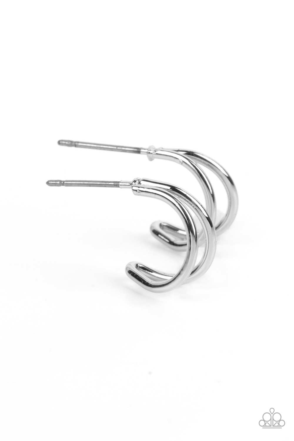 Charming Crescents Paparazzi Accessories Hoop Earrings  Silver